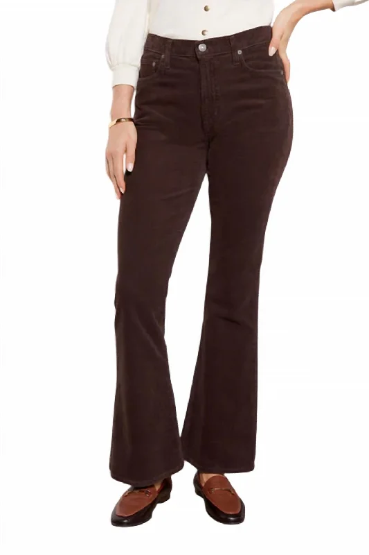 women's cool pantsIsola Flare Corduroy Pants In Dark Brown