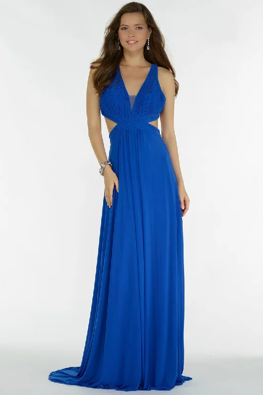 Formal Dress for Religious CeremoniesAlyce Paris 8018 - Twisted Knot Open Back Stretch Mesh Gown