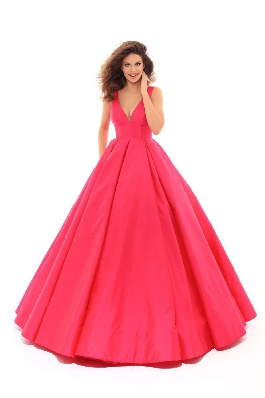 Formal Dress for Winter Formal EventsTarik Ediz - V-Neck Taffeta Ballgown 50402