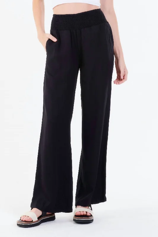 women's everyday pantsLizzie Wide Leg Lounge Pant In Black