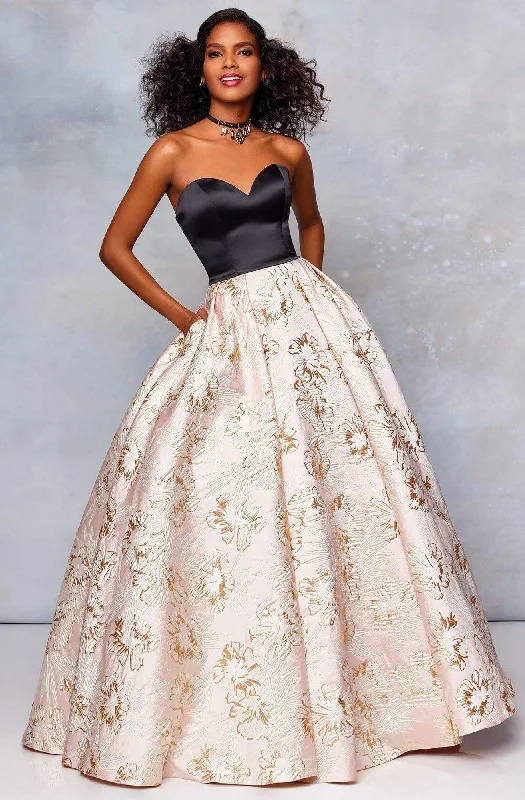 Formal Dress for Evening WeddingsClarisse - Strapless Sweetheart Floral Brocade Ballgown 5032