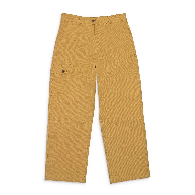 women's low-slung pantsCALLIPYGIAN YOKE MUSTARD CARGO PANTS