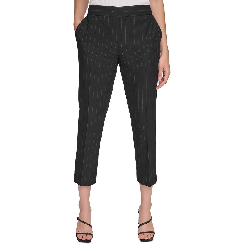 women's ankle-length pantsWomens Pin Stripe Side Zipper Trouser Pants