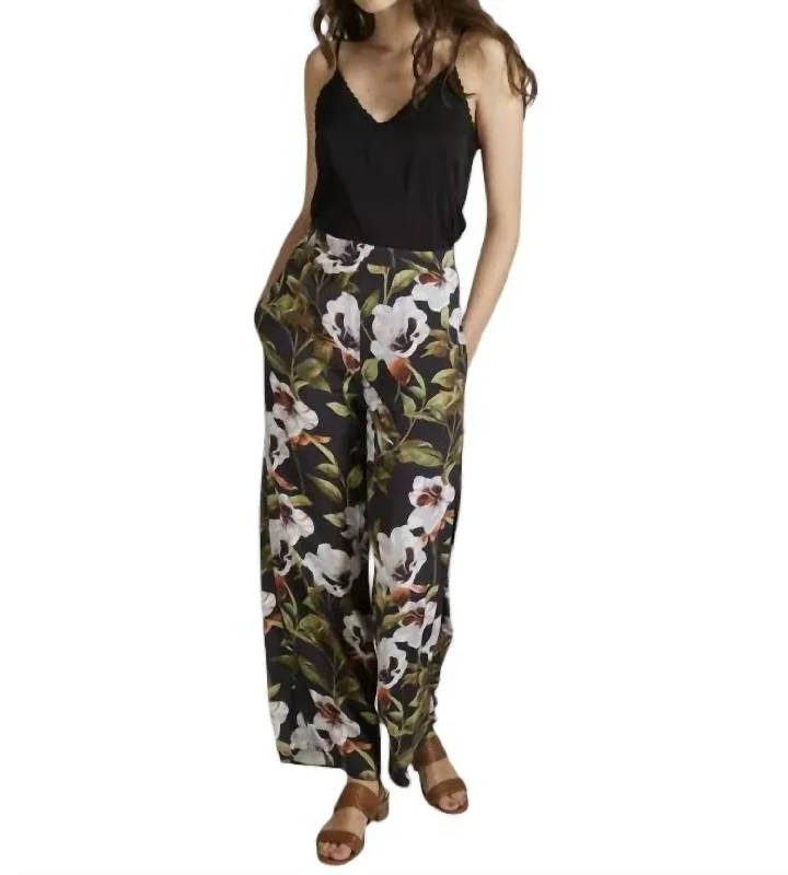 women's chiffon pantsBianca High Waist Pants In Black Floral