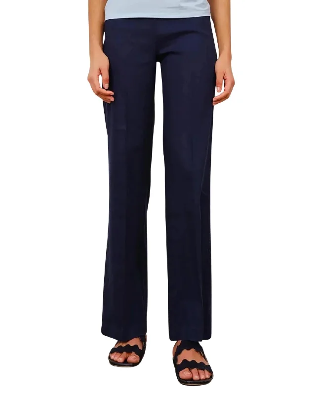 women's luxury pantsFlavia Linen Pant In Navy