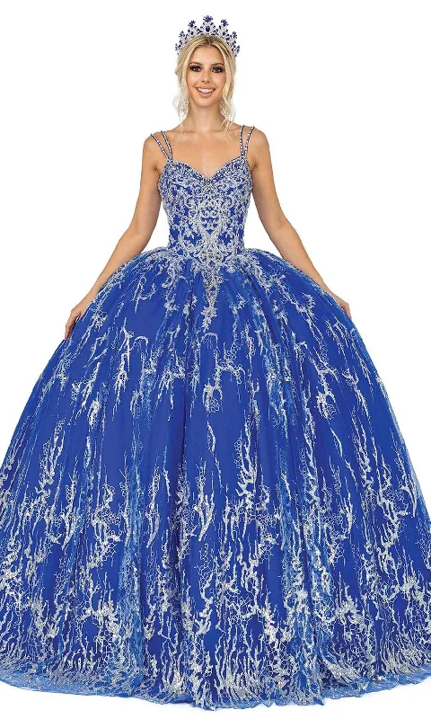 Formal Dress for Runway ShowsDancing Queen - V-Neck Beaded Embellished Ballgown 1641SC