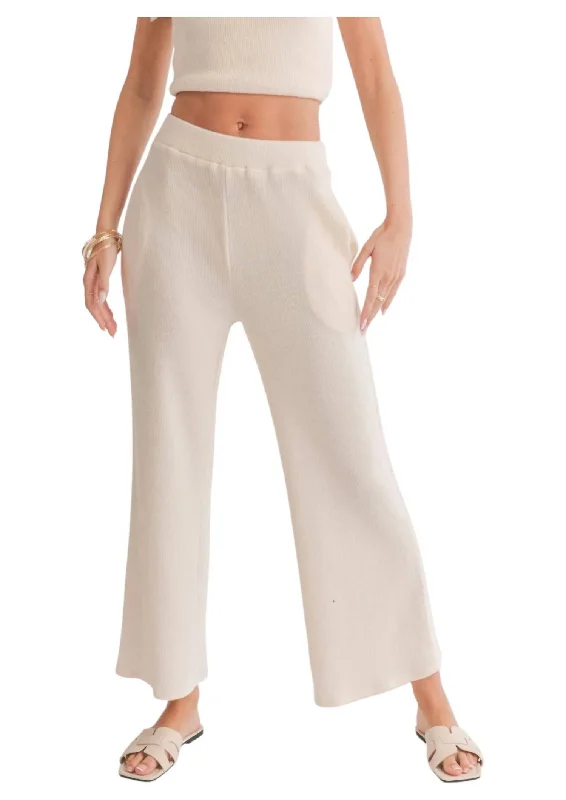 women's satin pantsEasily Knit Culottes In Ivory