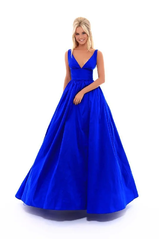 Formal Dress for Sports AwardsTarik Ediz - Plunging V Neck Taffeta Ballgown 50283