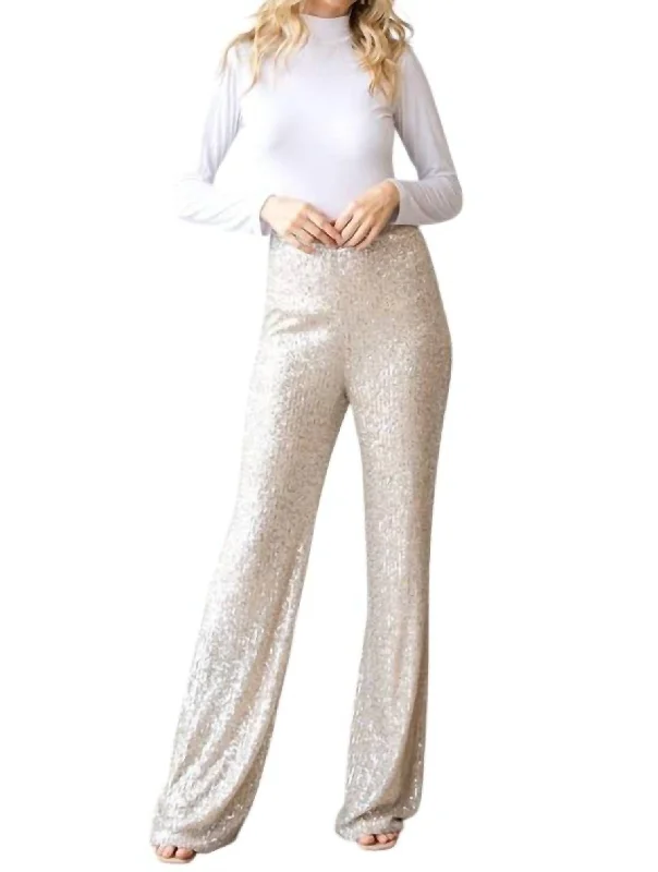 women's embroidered pantsSequins Dressy Long Pants In Gold