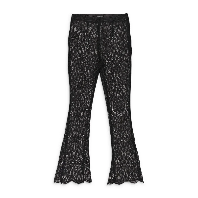 women's chic pantsCALLIPYGIAN LACE BLACK PANTS