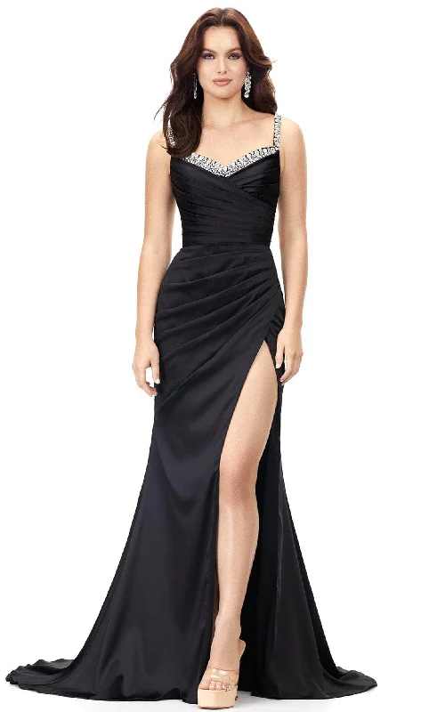 Formal Dress for Outdoor WeddingsAshley Lauren 11298 - High Slit Gown