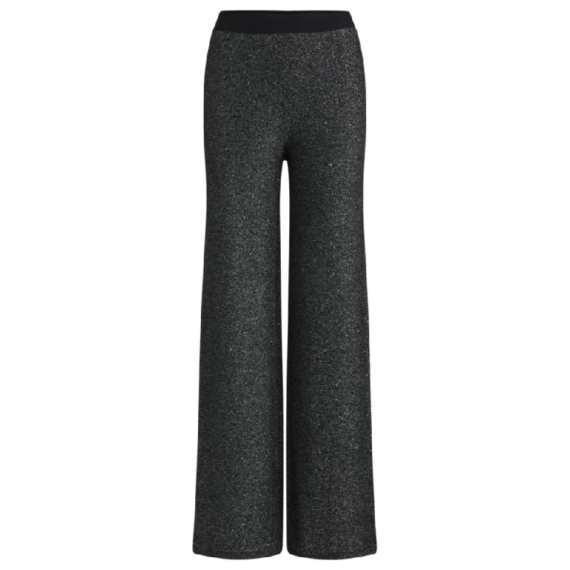 women's timeless pantsKnitted straight-leg trousers in sequinned yarns