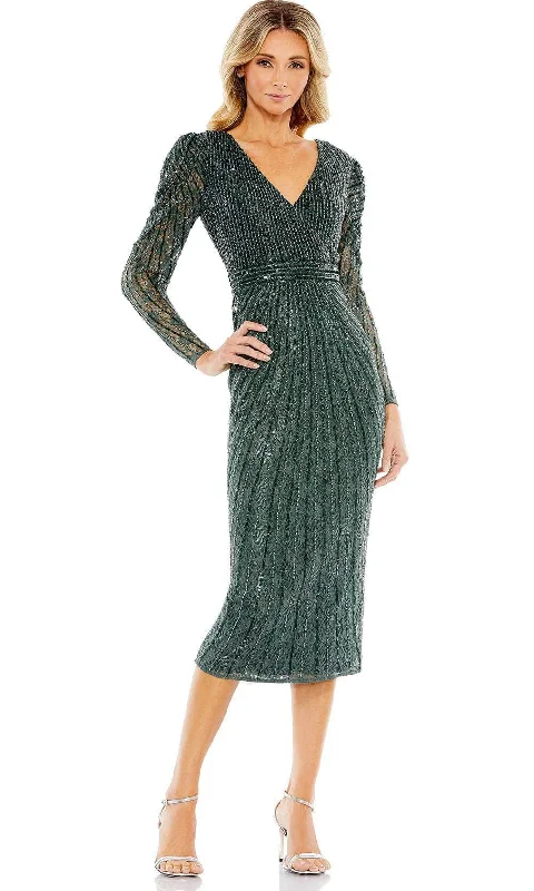 Affordable Formal Dress OptionsMac Duggal 93676 - Embellished Unlined Sleeves Gown