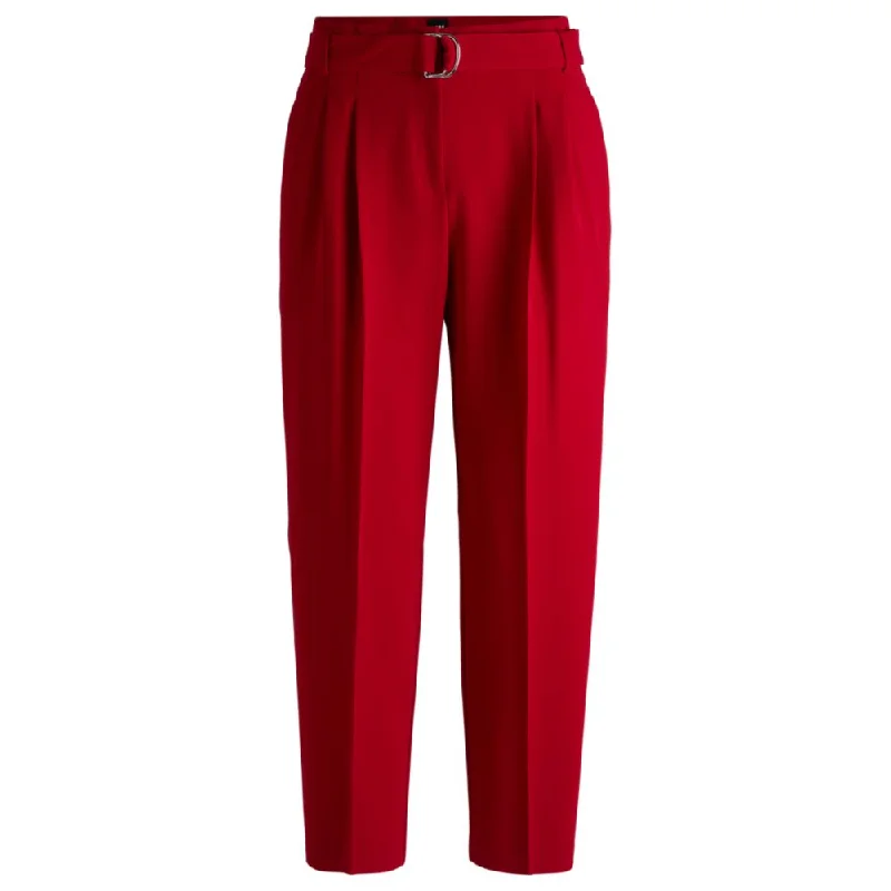 women's classic pantsRegular-fit cropped trousers in crease-resistant crepe