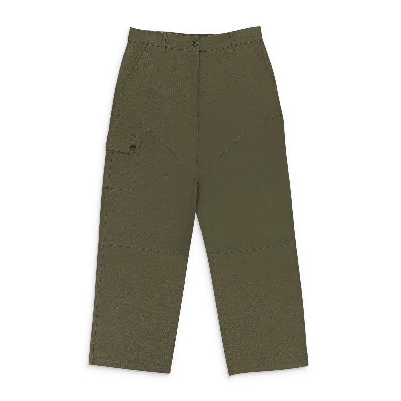 women's high-slung pantsCALLIPYGIAN YOKE GREEN CARGO PANTS