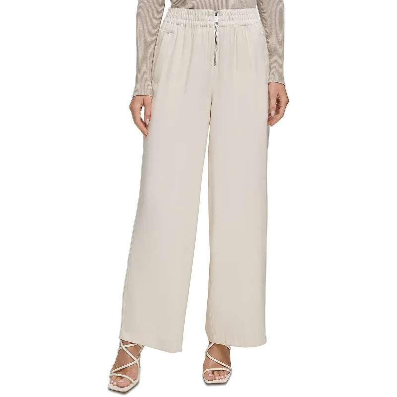 women's cool pantsWomens Ruched High Rise Wide Leg Pants