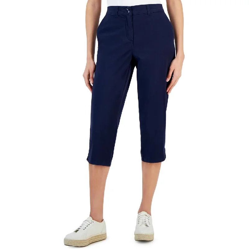 women's nursing pantsWomens Woven Flat Front Capri Pants