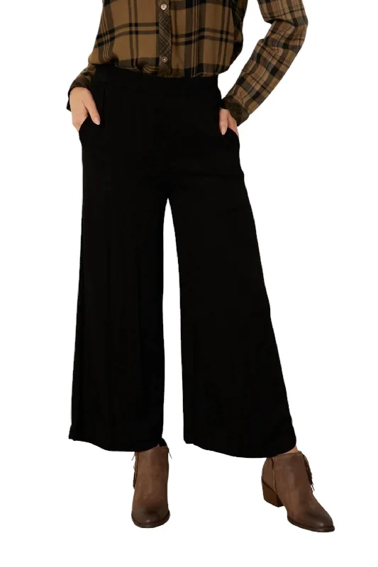 women's thermal pantsBetter Days Wide Leg Pants In Black