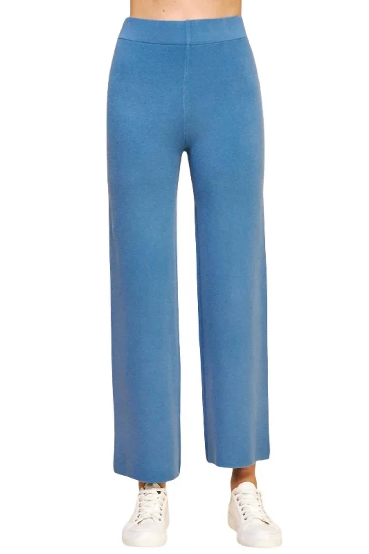 women's relaxed-fit pantsStraight Leg Sweater Pants In Dusty Blue