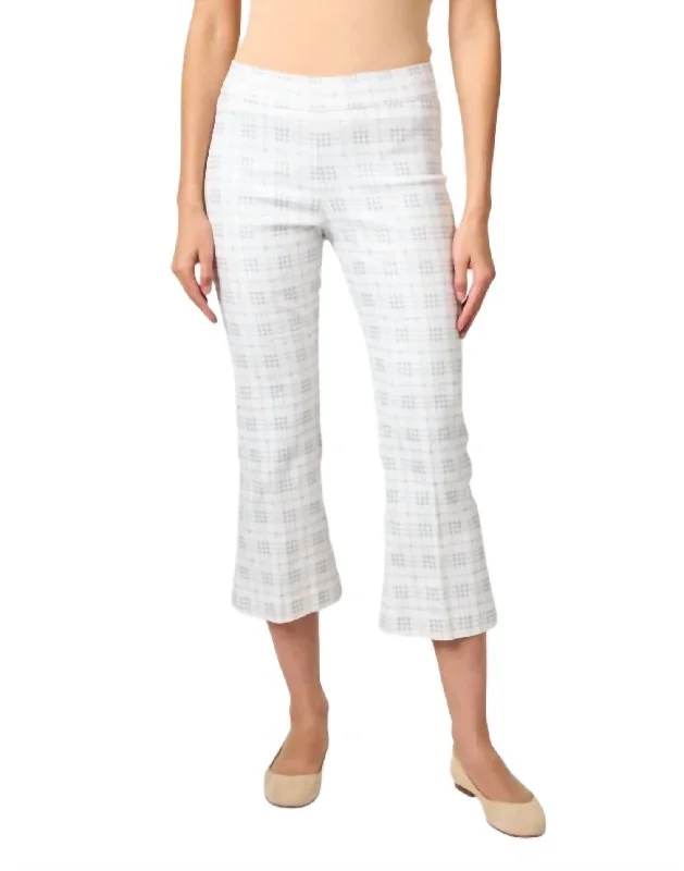 women's patterned pantsLeo Plaid Pant In White Plaid