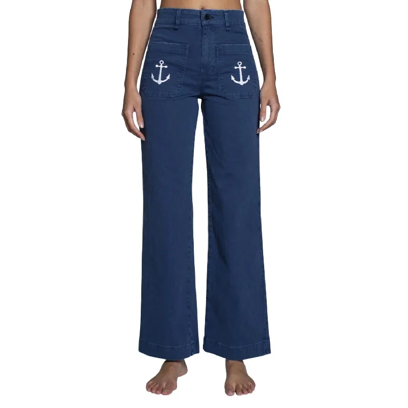 women's designer pantsSailor Pant In Anchor Navy