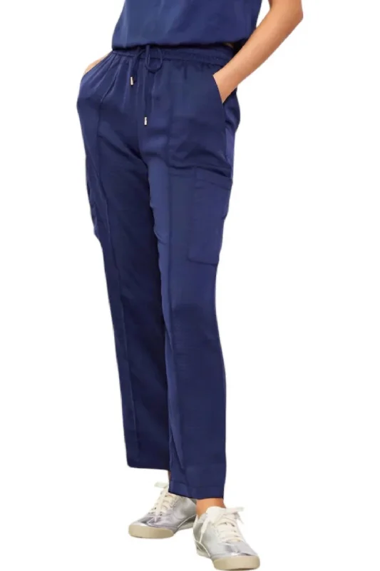 women's zipper pantsPintuck Jogger Pants In Navy