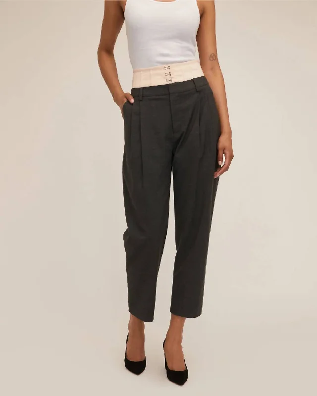 women's stretch pantsSilas Corset Trouser In Leni Grey/black Combo