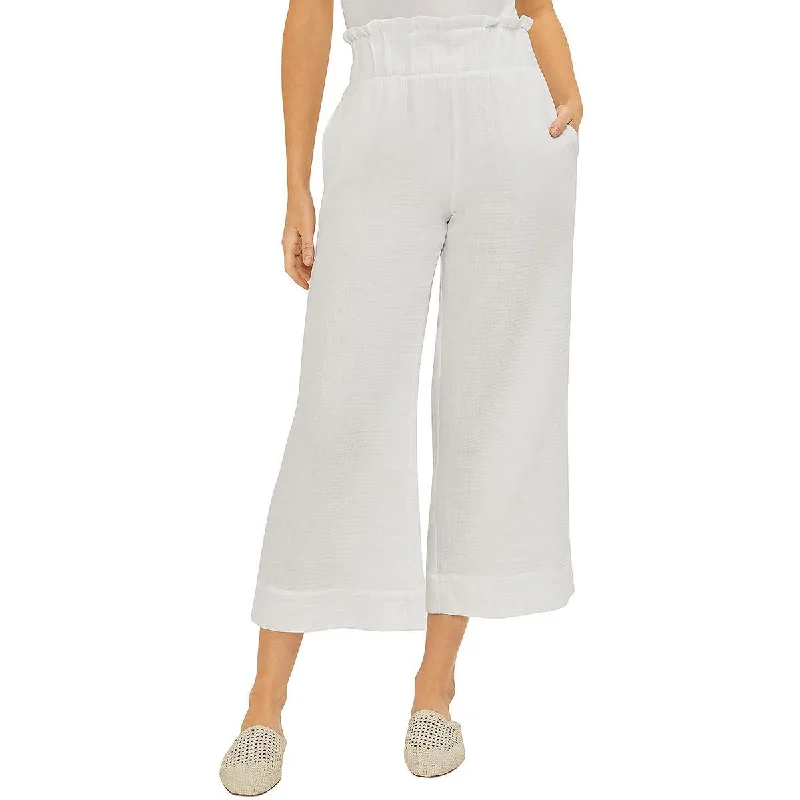 women's leggingsWomens Gauze Wide-Leg Cropped Pants