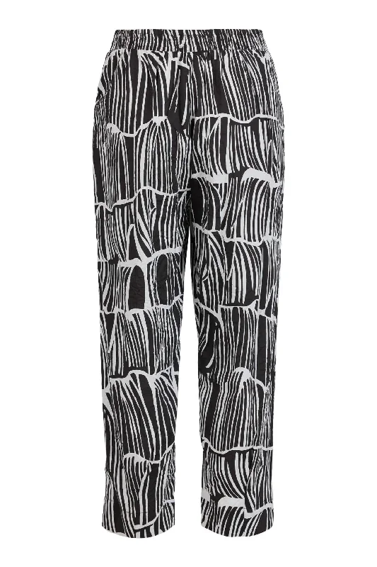 women's spring pantsWomen's Contrast Trousers In Black/white