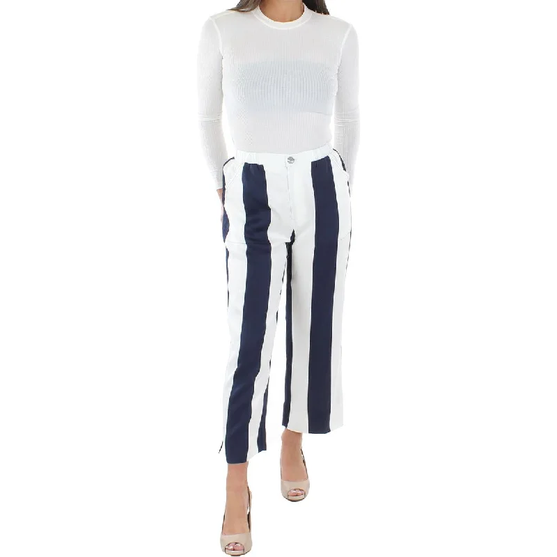 women's bell-bottom pantsWomens Striped Cropped Wide Leg Pants