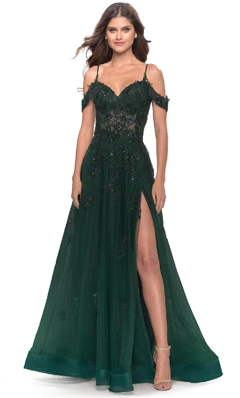 Formal Dress for Film PremieresLa Femme 31346 - Beaded Tulle Gown