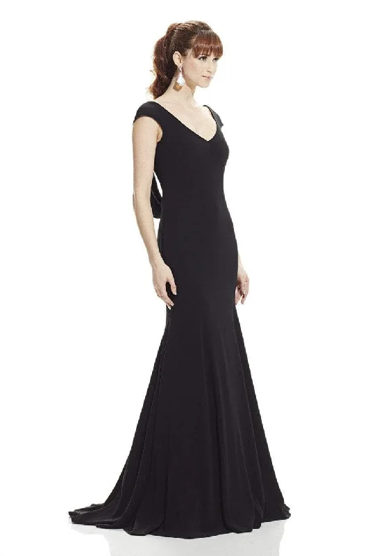 Formal Dress for Formal Day EventsTheia - 882820SC V-Neck Trumpet Gown with Open Cowl Back