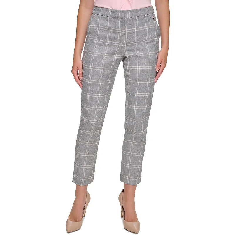 women's thermal pantsWomens Cropped Plaid Cropped Pants