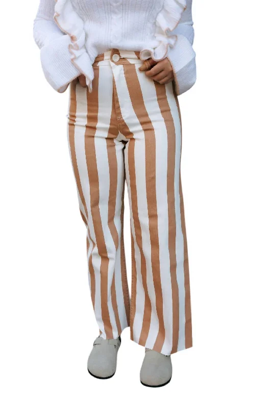 women's adventure pantsStripe Stretch Pants In Toffee