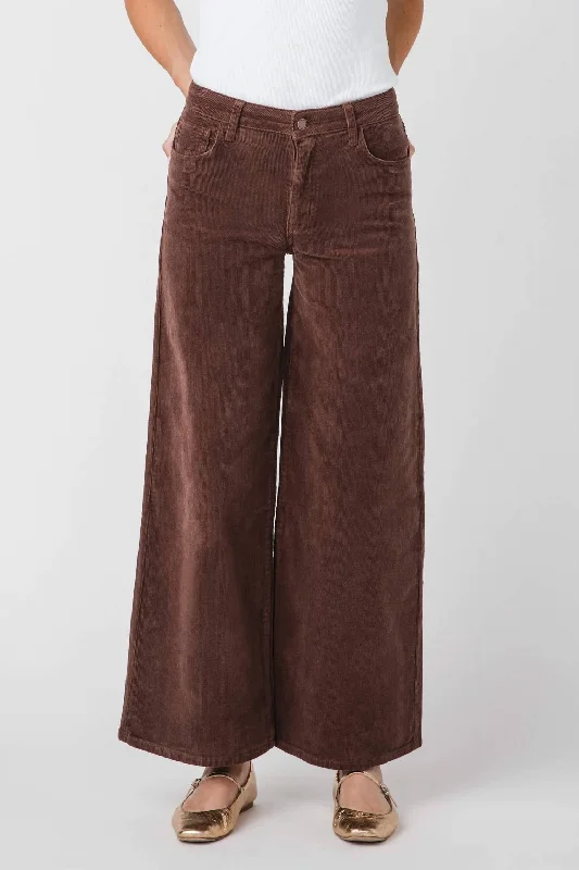 women's corduroy pantsWide Leg Corduroy Pants In Brown