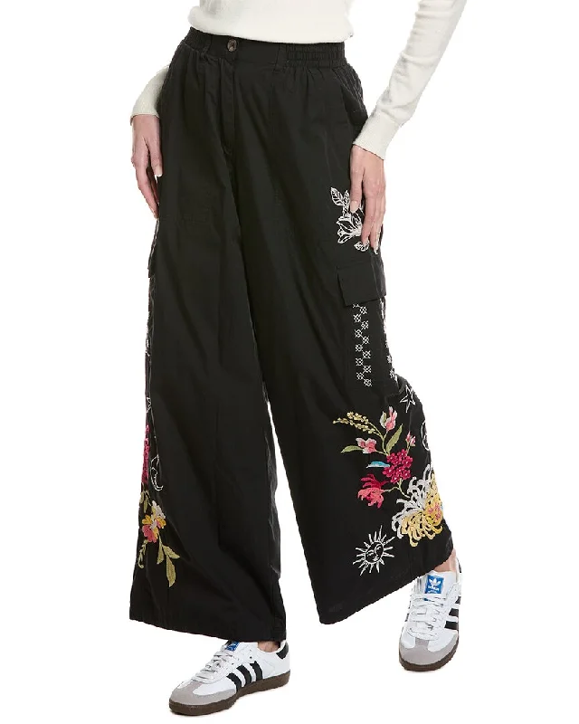 women's denim pantsJohhny Was Drawstring Hem Cargo Pant