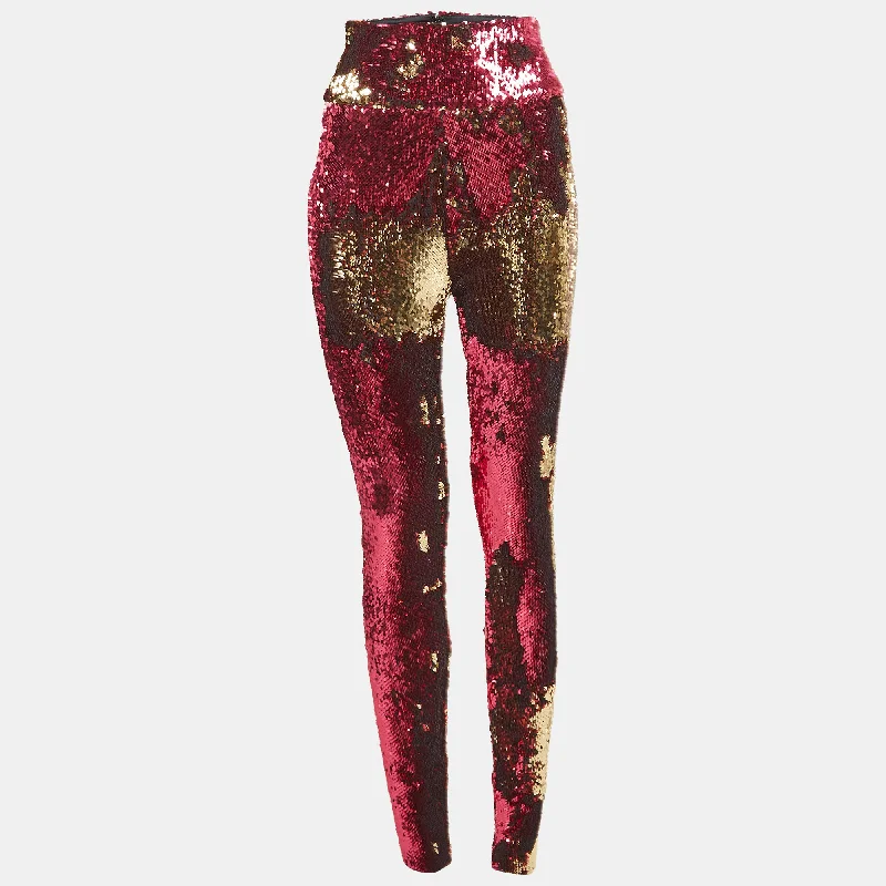 women's spring pantsAlexandre Vauthier Fuchsia Pink Sequin Pants