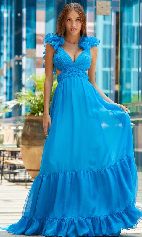 Formal Dress for Talent ShowsAmarra 88608 - Ruffled Shoulder Gown