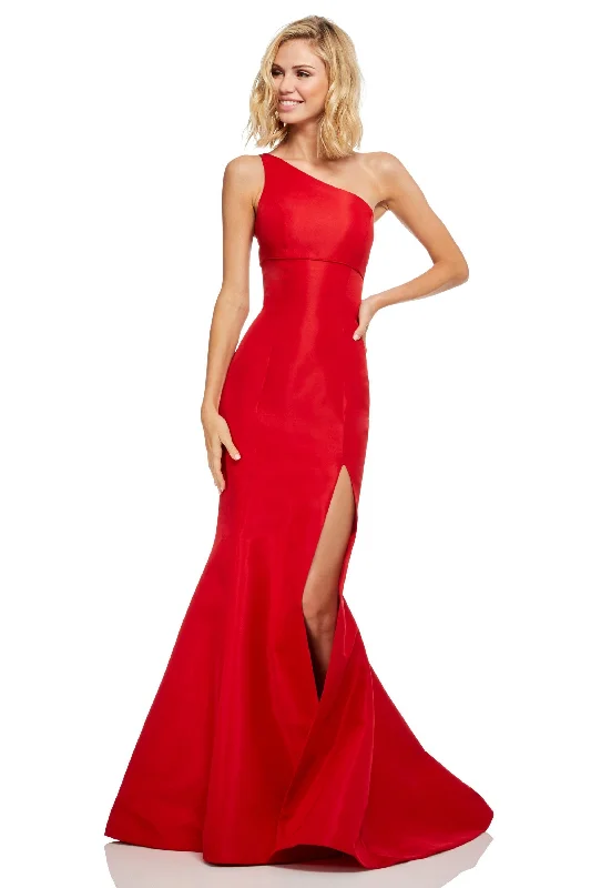 Formal Dress for Civil CeremoniesSherri Hill - 52752SC Asymmetric Bodice High Slit Mermaid Gown