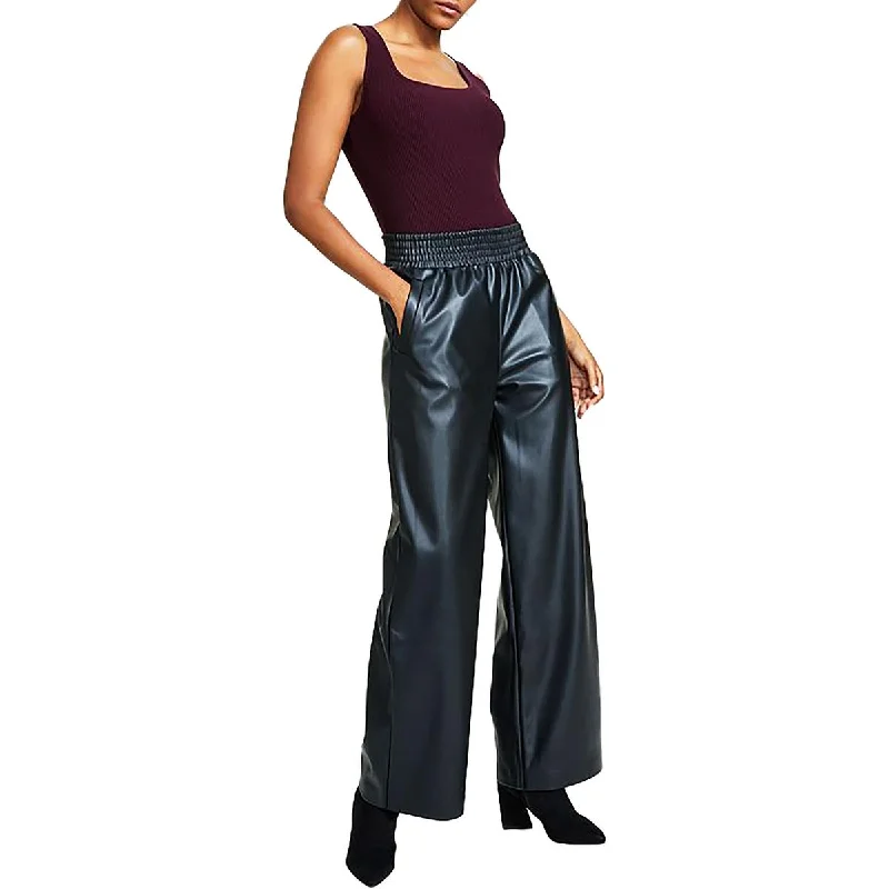 women's formal pantsPetites Womens High Rise Pull On Wide Leg Pants