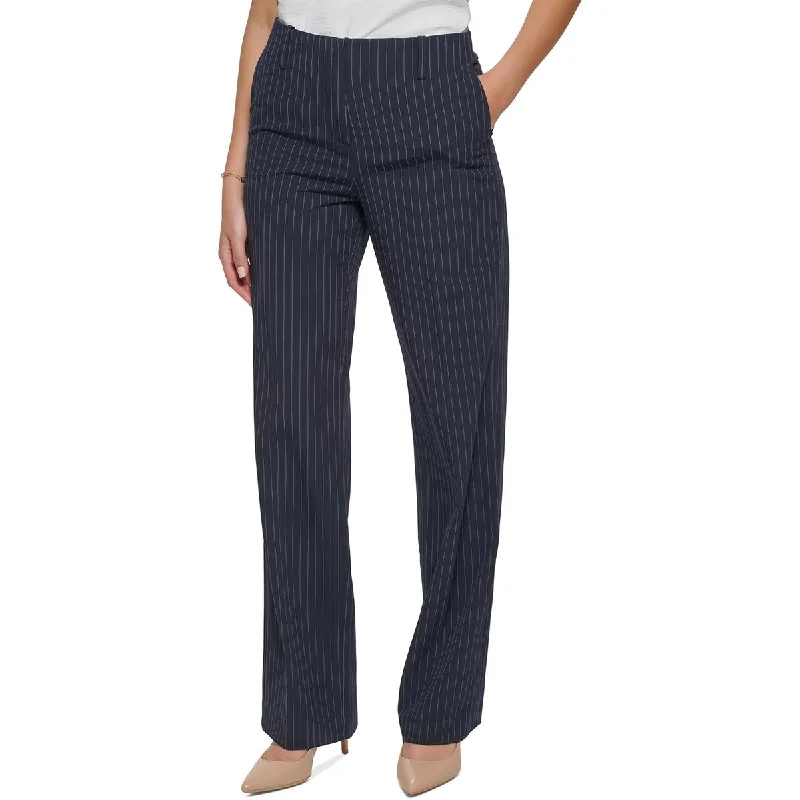 women's zipper pantsWomens Pinstripe Knit Wide Leg Pants