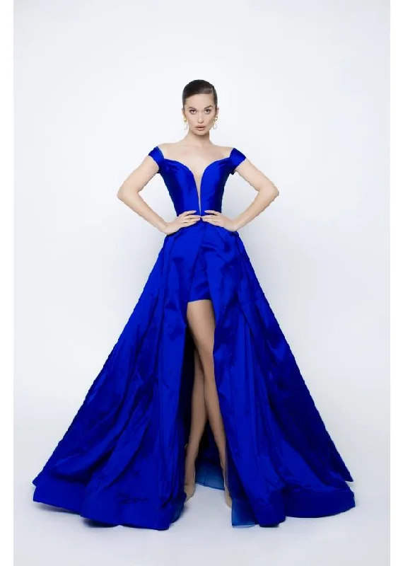 Formal Dress for Bat MitzvahsTarik Ediz - Vibrant Taffeta Romper Ballgown 50462