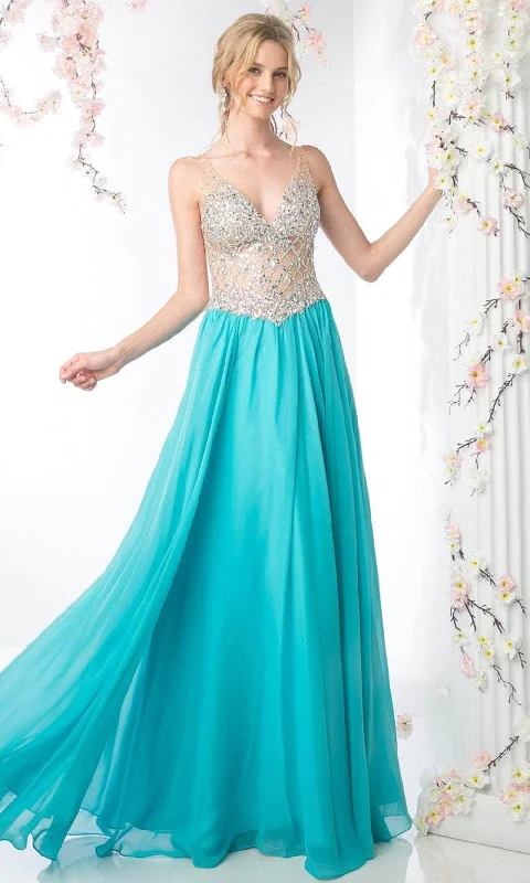 Formal Dress for Corporate AwardsLadivine 81329 - Beaded Illusion Bodice A-Line Gown