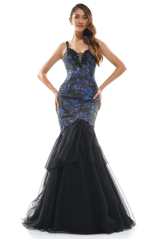 Formal Dress for DebutantesGlow Dress - Plunging Embroidered Mermaid Gown G938S