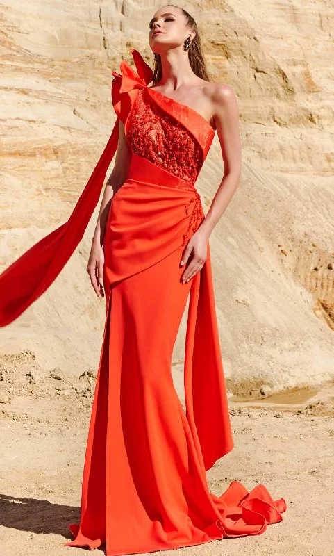 Formal Dress for Destination WeddingsMNM COUTURE 2772 - Asymmetric Neck Gown