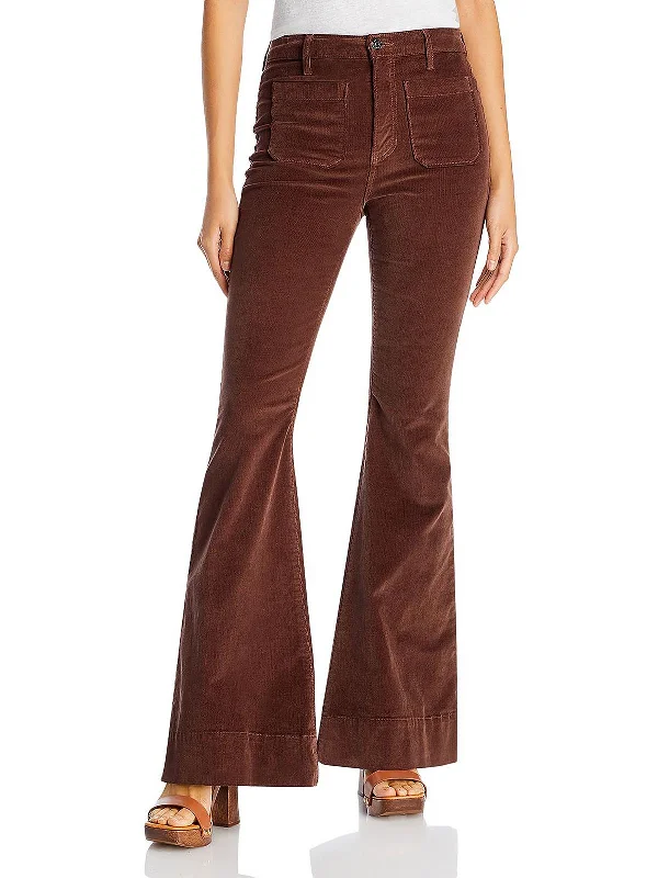 women's slim-fit pantsSheridan Womens Corduroy Mid Rise Flared Pants