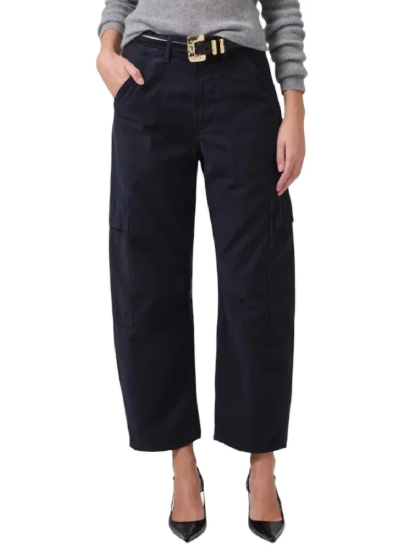 women's skiing pantsMarcelle Low Slung Easy Cargo Pants In True Navy