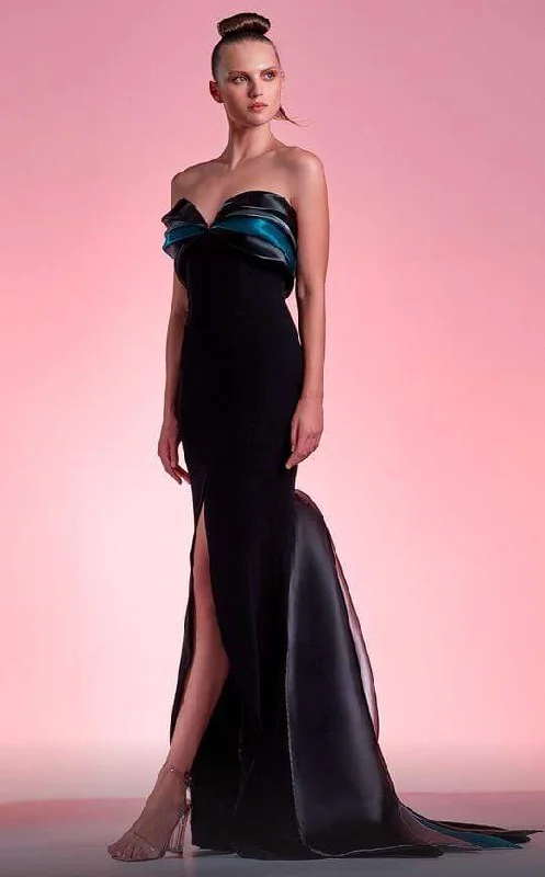 Formal Dress for Emmy AwardsMNM COUTURE - G1204 Sweetheart Pleated Band Mermaid Gown