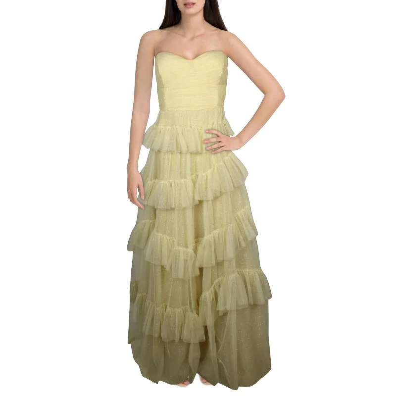 pastel party dressesJuniors Womens Glitter Strapless Evening Dress