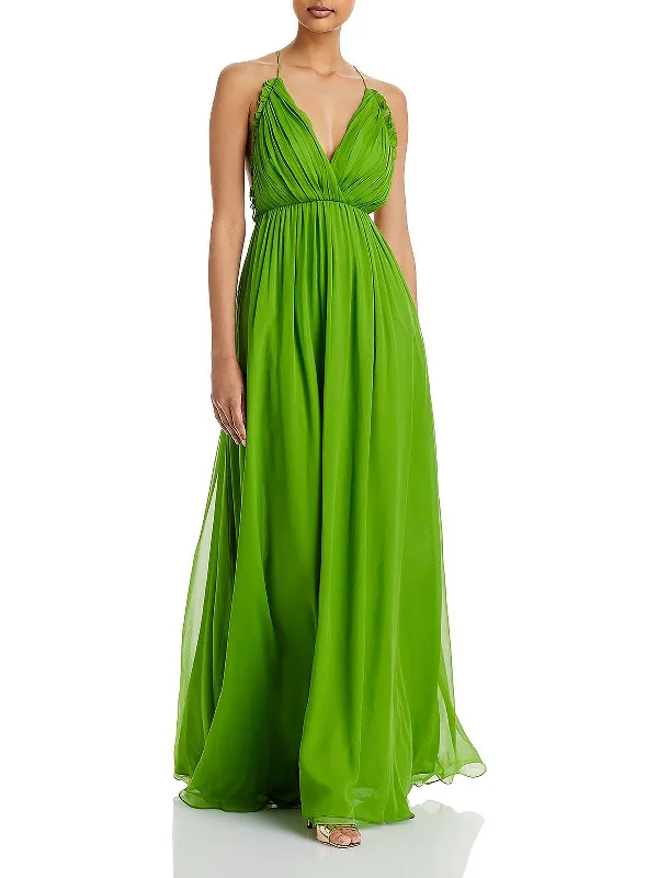 petite party dressesCameron Womens Pleated Long Evening Dress